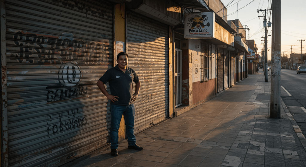Dueño de local en CDMX frente a su negocio fumigado contra cucarachas